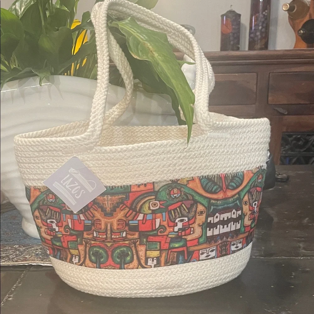 Colorful Patterned Tote Bag - Picture 1 of 6